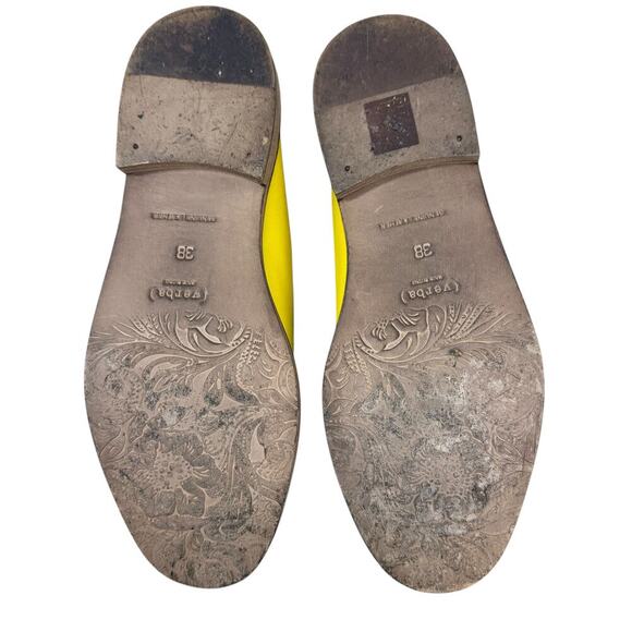 ( Verba ) Yellow Calf Leather Tassle Loafers women’s size EU 38 US 8 Italy - Picture 6 of 7